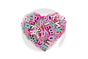 Heart shape from colorful letters