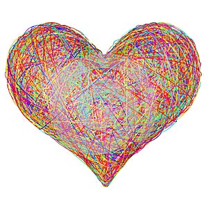 Heart shape composed of colorful