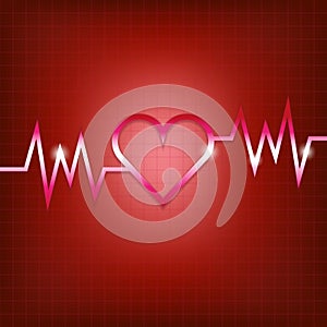 Heart shape concept with pulsation photo