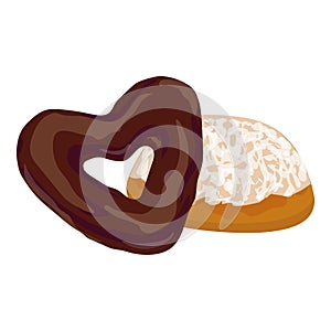 Heart shape confectionery icon cartoon vector. Sweet dessert