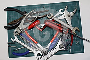 Heart shape created by several tools