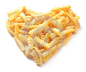 Heart shape from crinkle cut potato chips