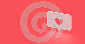 Heart shape design for love symbols. Hearts icon, 3d rendering design.