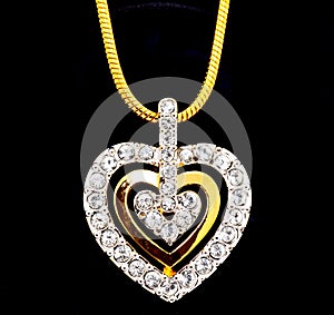 Heart shape diamond locket