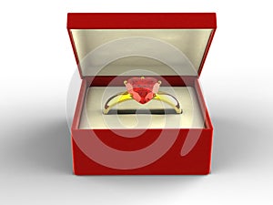 Heart shape diamond ring