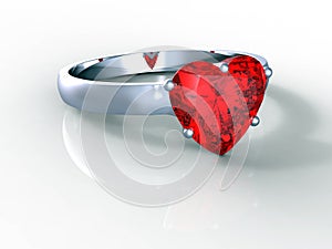 Heart shape diamond ring