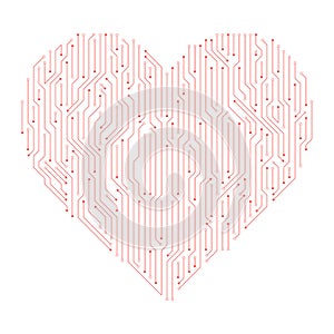 Heart shape digital line design
