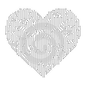 Heart shape digital line design
