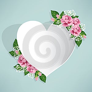 Heart shape dish decorated with flower