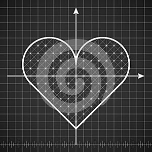 Heart shape drawing template with dark background