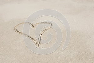 Heart Shape Drawn In Sand