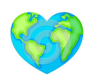 Heart shape earth. World heart day.