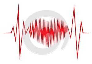 Heart shape ECG line