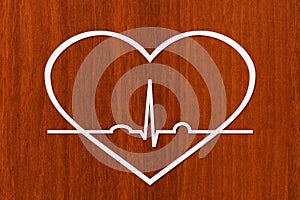 Heart shape with echocardiogram. Health or cardiology concept