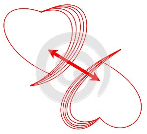 Heart shape elements type logo for branding