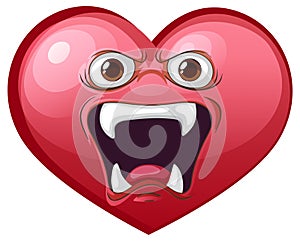 Heart shape with evil facial expression