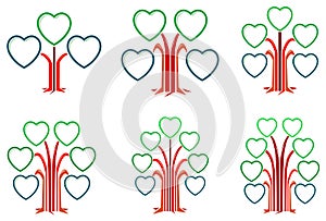 Heart shape frames tree designs