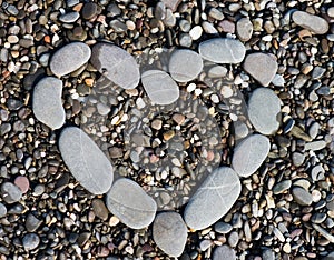 Heart shape gravel stone. Love concept