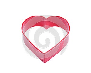 Heart Shape Hollow Cake Cutter Plastic Mold For Cookies Pastry Dessert Baking Decorating isolated on white