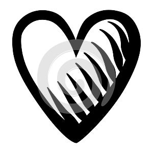 Heart shape isolated on white background photo