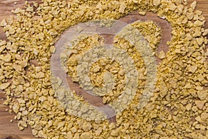 A heart shape made in cereal