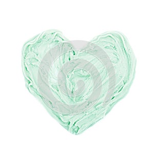 Heart shape made of frosting cream