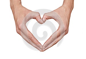 Heart shape made of two beautiful hands