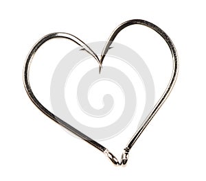 Heart Shape Made of Two Fish Hooks