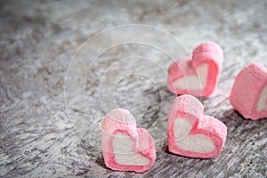 Heart shape marshmallows