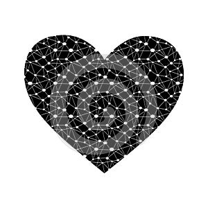 heart Shape molecule or Atom background vector love tattoo