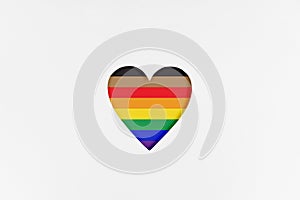 Heart shape with New redesigned LGBTQ pride flag photo