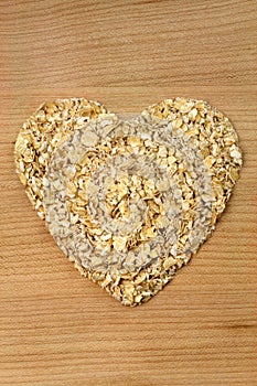 Heart shape oat flakes photo
