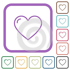 Heart shape outline simple icons