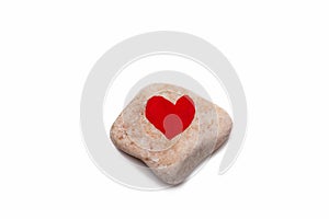 A heart shape on a pebble