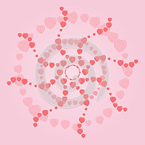 Heart shape pink color concept valentine background.