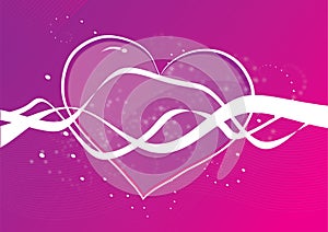 Heart shape on purple background