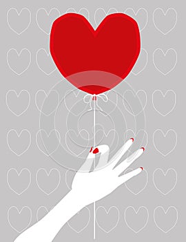 Heart Shape Red Balloon