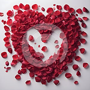 Heart Shape Red Rose. Ai Generated Image