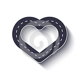 Heart shape road icon. Infographic template. EPS 10