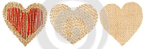 Heart Shape Sackcloth Patch, Valentine Day Burlap Object