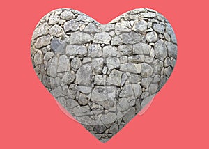 A heart shape of stone rock surface texture