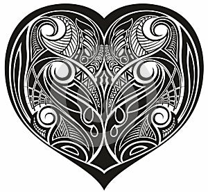 Heart shape tattoo ornament for your design