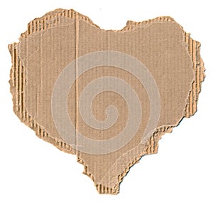 Heart shape torn piece of cardboard. Valentines greeting card element. 14th of February. Heart shape blank paper piece for