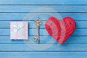 Heart shape toy with key and gift box