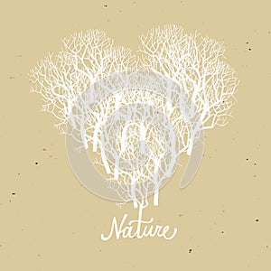 Heart shape tree logo