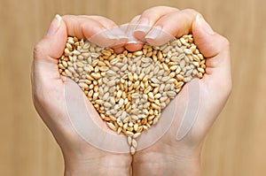 Heart shape from wheat