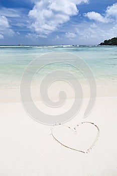 Heart Shape On A White Beach