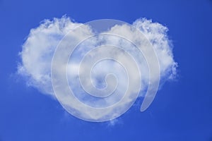 heart shape of white cloud on blue sky use for multipurpose natural background or backdrop