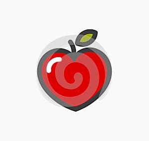 Heart shaped apple icon