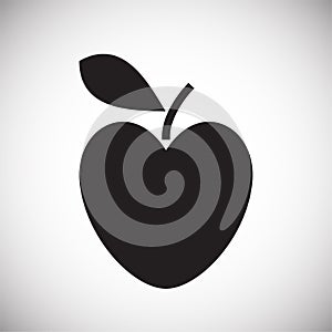 Heart shaped apple on white background